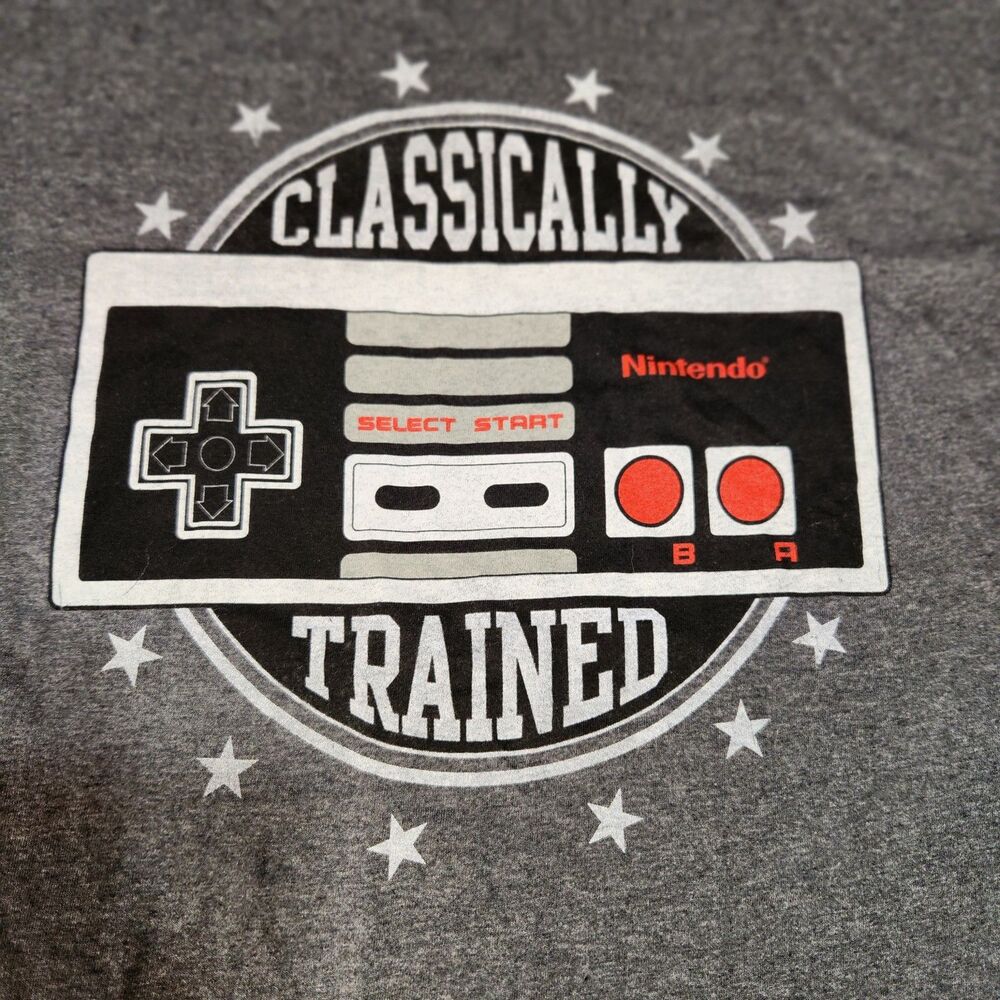 Nintendo Entertainment System Graphic Gray T-Shirt Lg.